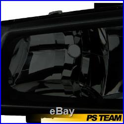 Black Smoke 2003-2006 Chevy Silverado Avalanche Headlights+Bumper Lamps 4Pc Set