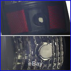Black Smoke Led Bar Tail+red 3rd Brake&cargo Light For 03-07 Silverado/sierra