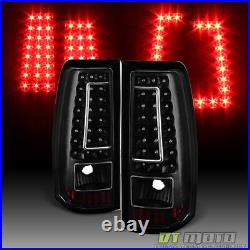 Blk 1999-2002 Chevy Silverado GMC Sierra C Shape LED Tail Lights Brake Lamps