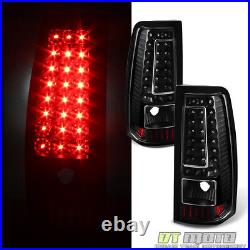 Blk 1999-2002 Chevy Silverado GMC Sierra C Shape LED Tail Lights Brake Lamps