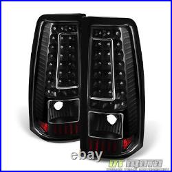 Blk 1999-2002 Chevy Silverado GMC Sierra C Shape LED Tail Lights Brake Lamps