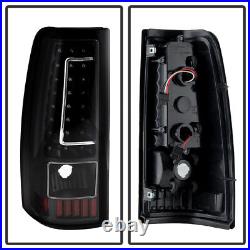 Blk 1999-2002 Chevy Silverado GMC Sierra C Shape LED Tail Lights Brake Lamps