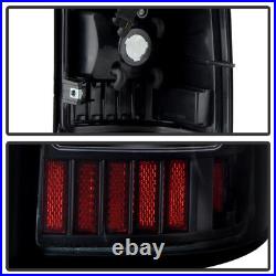 Blk 1999-2002 Chevy Silverado GMC Sierra C Shape LED Tail Lights Brake Lamps