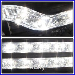 Blk 2007-2013 Chevy Silverado 1500 2500 3500 LED DRL Strip Projector Headlights