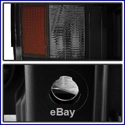 Blk Smoke 2007-2013 Chevy Silverado 1500 2500 LED DRL Tube Projector Headlights
