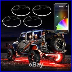 Bluetooth 4x15in Wheel Ring Accent Light LED RGB Multi Color Kit Turn Signal