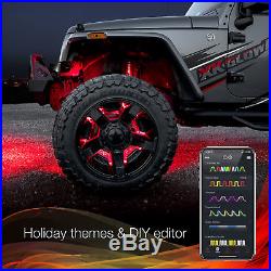 Bluetooth 4x15in Wheel Ring Accent Light LED RGB Multi Color Kit Turn Signal