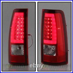 Bright Red 2003-2006 Chevy Silverado LED Tube Tail Lights+LED 3rd Brake Lamp