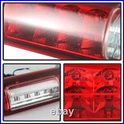 Bright Red 2003-2006 Chevy Silverado LED Tube Tail Lights+LED 3rd Brake Lamp