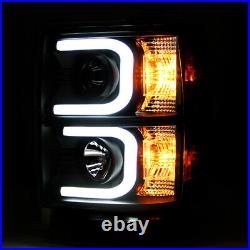 Brightest Dual DRL Tube Fits 2014-2015 Silverado Black Projector Headlights