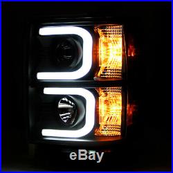 Brightest Dual DRL Tube Fits 2014-2016 Silverado Black Projector Headlights