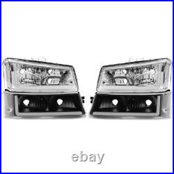 Bumper Turn Signal Headlight Lamps LED/DRL For 03-07 Silverado Avalanche BLK