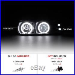 CCFL Angel Eye LED Projector Headlight+Amber Bumper Parking Lamp 99-02 Silverado