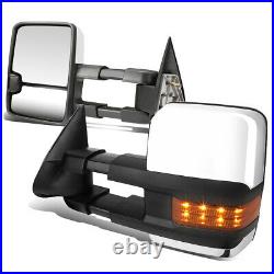 CHROME MANUAL EXTENDED TOWING MIRROR+TURN SIGNAL WithO HEATED FOR 03-06 CHEVY/GMC