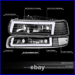 C-LED DRL For 99-06 Chevy Silverado Suburban 1500 2500 Headlight+Bumper Lamps