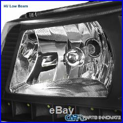 Chevy 03-07 Silverado Avalanche 2in1 Black Headlights Bumper Lamps+SMD LED DRL