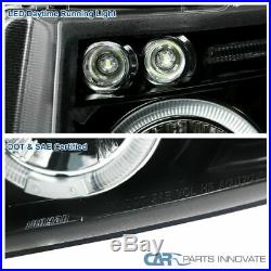 Chevy 07-14 Silverado 1500 2500 3500 Pearl Black Halo Projector Headlights Pair