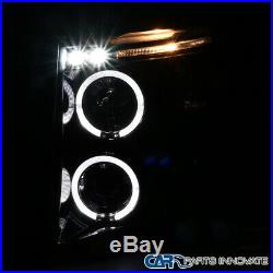 Chevy 07-14 Silverado 1500 2500 3500 Pearl Black Halo Projector Headlights Pair