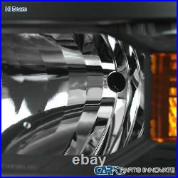 Chevy 14-15 Silverado 1500 Pickup Black Headlights Head Lights Lamps Left+Right