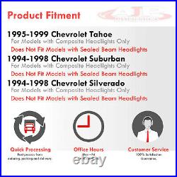 Chrome Clear Head Lights + Corner Bumper Lamp For 1994-1998 Chevy C10 C/K Pickup