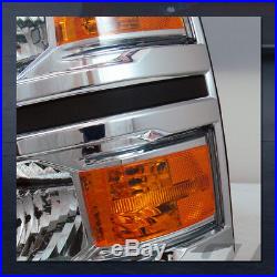Chrome Clear Headlights Turn Signal Amber Dy 2014-2015 Silverado 1500 Gmt K2Xx