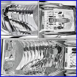 Chrome Headlamp Head Light Clear Turn Signal Mark For 14-15 Silverado Gmt K2xx