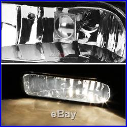 Chrome Headlight+amber Turn Signal+bumper+fog Light For 99-02 Chevy Silverado