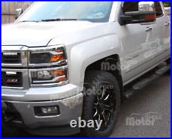 Chrome Headlights For 2014-2015 Chevy Silverado LED DRL Light Bar Headlamps PAIR