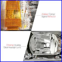 Chrome Housing Headlight Amber Turn Signal Reflector for 07-14 Chevy Silverado