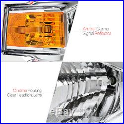 Chrome Housing Headlight Amber Turn Signal Reflector for 14-15 Chevy Silverado