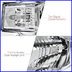 Chrome Housing Headlight Clear Turn Signal Reflector for 14-15 Chevy Silverado