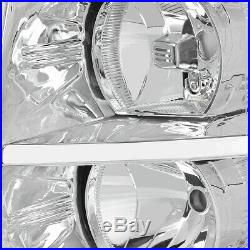 Chrome Housing Headlight+clear Turn Signal+led Drl Fog Light For 07-13 Silverado