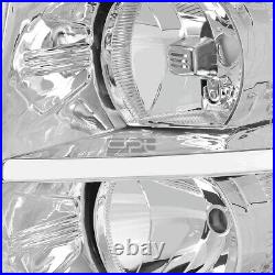 Chrome Housing Headlight+clear Turn Signal+led Fog Light Set For 07-13 Silverado