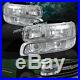 Chrome Housing Headlights+bumper Lamps Fit 99-02 Chevy Silverado 1500 2500 3500