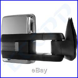 Chrome Power LED Turn Signal Left+Right Tow Mirrors For 99-02 Silverado Sierra