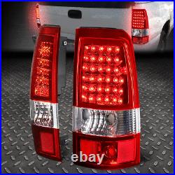 Chrome Red Led Tail+black 3rd Brake&cargo Light For 03-07 Silverado/gmc Sierra