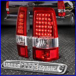 Chrome Red Led Tail+clear 3rd Brake&cargo Light For 03-07 Silverado/gmc Sierra