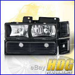Clear Signal Blk Driving Head Light Lamp For 94-98 Chevy C10 C/K 1500 2500 3500