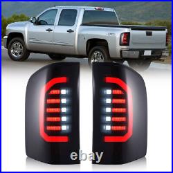 DRL LED Tail Light Fit For Silverado 14-18 Turn Signal Rear Lights L+R Assembly