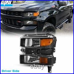 Driver Side Headlight For 2019-2022 Chevy Silverado 1500 withHalogen Turn Signal