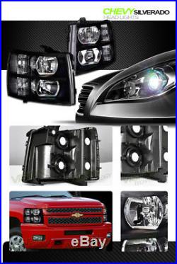 Euro Blk Headlights Headlamps Parking Turn Signal Lamps Nb 07-14 Chevy Silverado