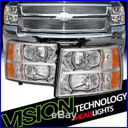 Euro Chrome Headlights Headlamps Parking Turn Signal Am NB 07-14 Chevy Silverado