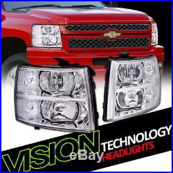 Euro Chrome Headlights Headlamps Parking Turn Signal Lamps Nb 07-13 14 Silverado