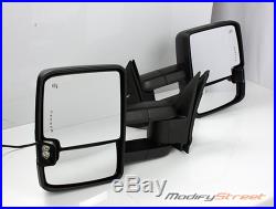 FOR 14-17 CHEVY SILVERADO POWER/HEATED CHROME TOWING SIDE MIRRORS With TURN SIGNAL