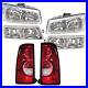 FOR_2003_2006_SILVERADO_CHROME_HOUSING_CLEAR_HEADLIGHTS_With_PARKING_TAIL_LIGHTS_01_wqn