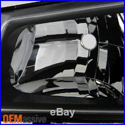Fit 03-06 Chevy Silverado Avalanche Black Headlights+LED Bumper Turn Signal Lamp