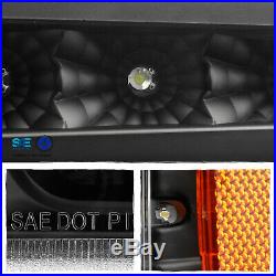Fit 03-06 Silverado LED Projector Headlights Bumper Lights + OE Fog Lamps -Smoke
