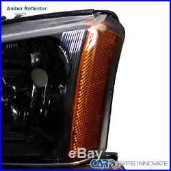 Fit 03-07 Chevy Silverado Avalanche Pickup Black Headlights+Parking Bumper Lamps