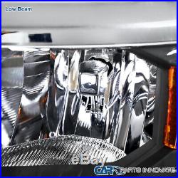 Fit 14-15 Chevy Silverado 1500 Pickup Black Headlights Turning Signal Lamps Pair