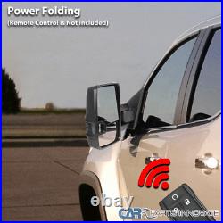 Fit 14-18 Silverado Sierra Power Folding Heated Side Tow Mirror+Smoke LED Signal